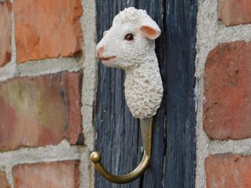 Set of 4 Wall Hooks with Farm Animal Heads – Polyresin & Brass