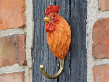 Set of 4 Wall Hooks with Farm Animal Heads – Polyresin & Brass