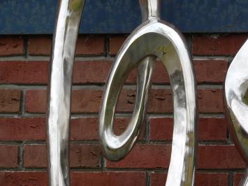 Set of Abstract Sculptures - 130 cm - Silver-coloured - Aluminium with marble base - Sturdy