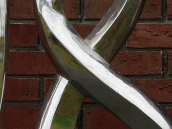 Set of Abstract Sculptures - 130 cm - Silver-coloured - Aluminium with marble base - Sturdy