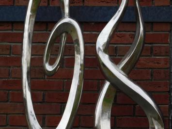 Set of Abstract Sculptures - 130 cm - Silver-coloured - Aluminium with marble base - Sturdy