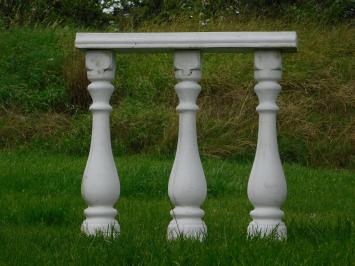 Set of 3 Baluster Posts with Window – For Balcony or Garden – Stone – 90 cm High