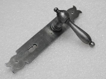 Door Hardware Set - Cambridge Handles + Baron BB 72 Door Plates - Cast Iron, Galvanised