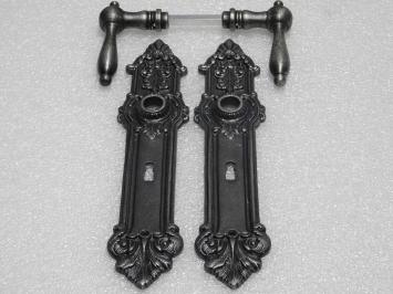 Set Deurbeslag - Klinken Cambridge + Deurplaten Heritage BB 72 - Gietijzer Verzinkt