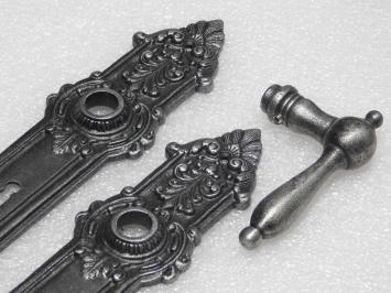 Set Deurbeslag - Klinken Cambridge + Deurplaten Heritage BB 72 - Gietijzer Verzinkt