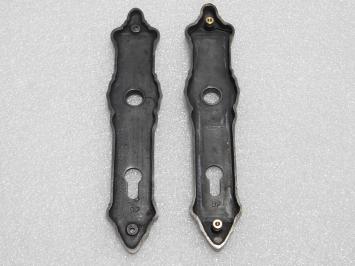 Montel Door Hardware Set – Handles + Plates PZ 92 – Dark Patinated Brass