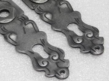 Türbeschlagset – Türgriffe Windsor + Türschilder Royale PZ 92 – Gusseisen, verzinkt