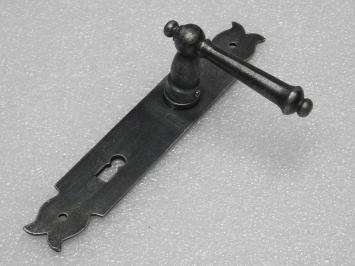 Door Fittings Set - York Handles + Baron BB 72 Door Plates - Cast Iron, Galvanised