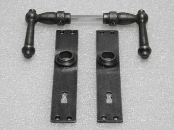 Türbeschlagset – Türgriffe York + Türplatten Blanco BB 72 – Gusseisen, verzinkt