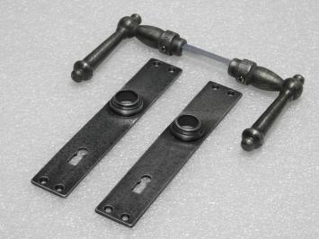 Türbeschlagset – Türgriffe York + Türplatten Blanco BB 72 – Gusseisen, verzinkt