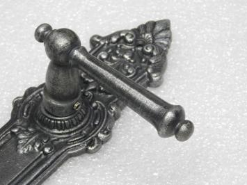 Door Hardware Set - York Handles + Heritage BB 72 Door Plates  - Cast Iron, Galvanised