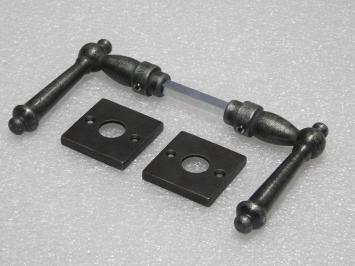 Türbeschlagset – York-Türgriffe + Türgriffrosetten – Gusseisen, verzinkt