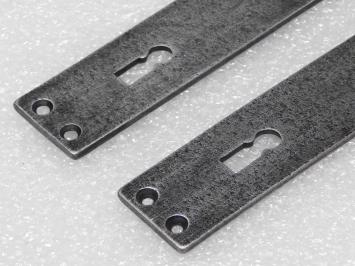 Türbeschlagset – Windsor-Türgriffe + Türplatten Blanco BB 72 – Gusseisen, verzinkt