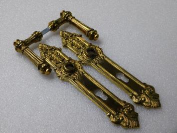 Türbeschlagset Messing – 2 Türgriffe + 2 Türschilder PC 92