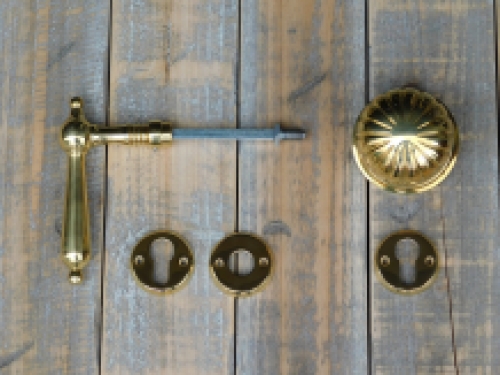 Set of door furniture for front door - PZ - polished brass