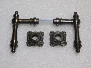 Montreux Türgriffset mit Rosetten – Dunkel patiniertes Messing