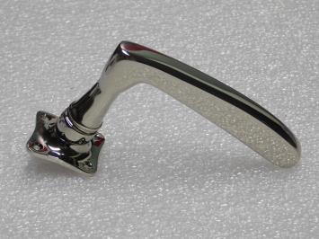 Set of Door Handles with Square Rosettes - Polished Nickel