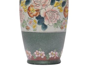 2er-Set großer Vintage Asiatischer Ziervasen mit Blumenmuster – ca. 60 cm – Keramik