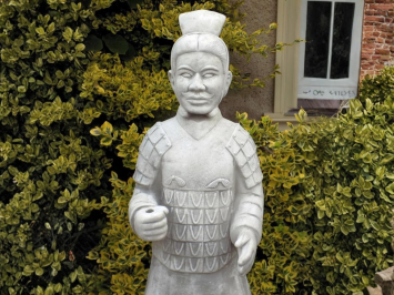 Set of 2 Japanese Warriors – 125 cm – Stone – White/Grey