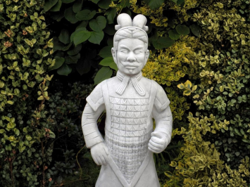 Set of 2 Japanese Warriors – 125 cm – Stone – White/Grey