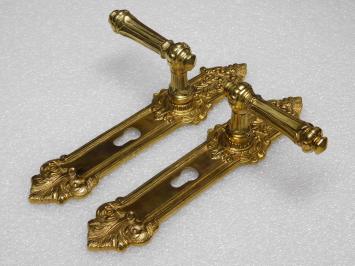 Door handle set with backplate (PC 72) – Polished brass – Classic