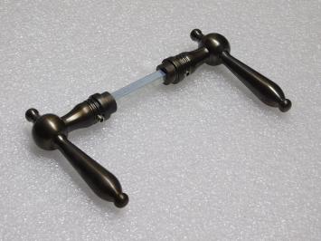 Revo Door Handle Set - Dark Patinated Brass