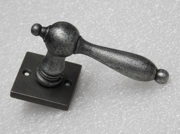 Set Klinken Cambridge + Klinkrozetten Vierkant - Gietijzer Verzinkt