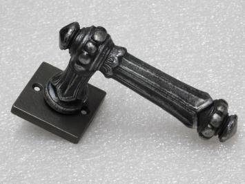 Set Türgriffe Oxford + Türgriffrosetten, quadratisch – Gusseisen, verzinkt