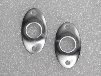 Set van 2 Klinkrozetten Ovaal – 56 x 33 mm – Mat Nikkel