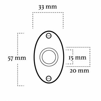 Set van 2 Klinkrozetten Ovaal – 56 x 33 mm – Mat Nikkel