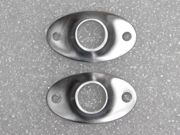 Set van 2 Klinkrozetten Ovaal – 56 x 33 mm – Mat Nikkel