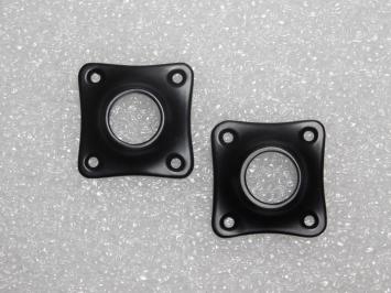 Set van 2 Klinkrozetten Klaver – 4 x 4 cm – Zwart
