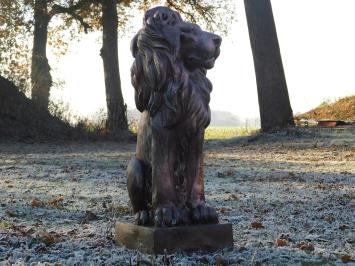 Set of lions - polystone - left and right looking - copper look