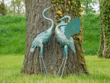 Set of beutiful Herons - Turquoise with Gold - Metal