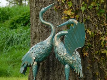 Set of beutiful Herons - Turquoise with Gold - Metal