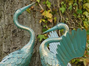 Set of beutiful Herons - Turquoise with Gold - Metal