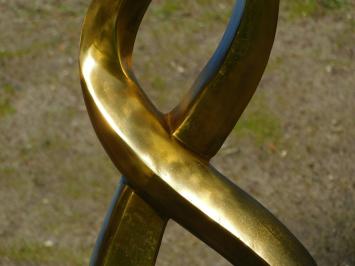 Set of two large abstract sculptures - alu brass on granite base