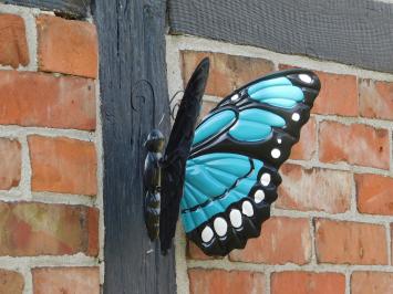 Set of 3 butterflies - full colour - metal - wall decoration