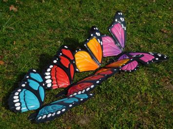 Set of 3 butterflies - full colour - metal - wall decoration