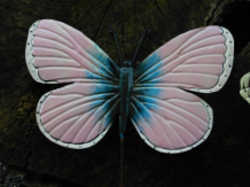Butterfly coat rack pink - handmade from metal
