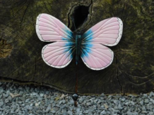 Butterfly coat rack pink - handmade from metal