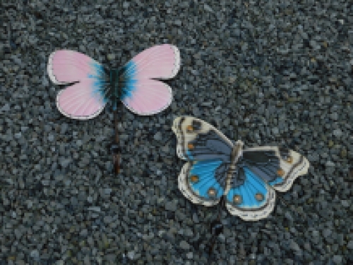 Butterfly coat rack pink - handmade from metal