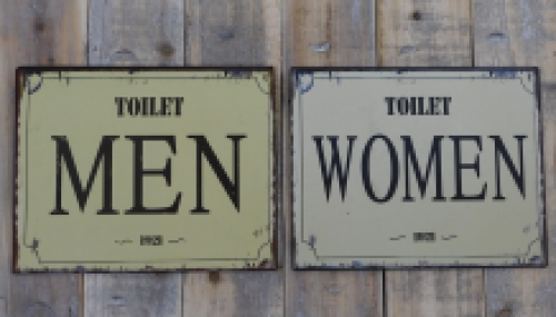 Set of signs for toilet doors - tin plate- Woman & Men