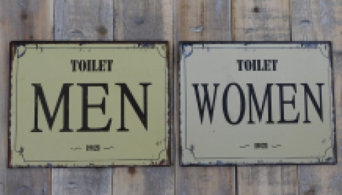 Set tekens voor WC deuren - tin plate- Woman & Men.