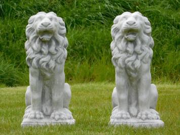 Set Sitting Lions - 53 cm - Stone