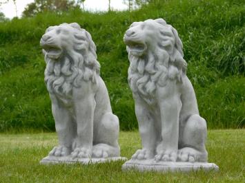 Set Sitting Lions - 53 cm - Stone