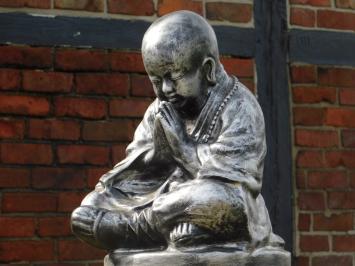 Shaolin Monk praying - polystone - grey with black