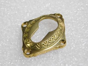 Zierliche Schlossrosette – 6 x 4,5 cm – Poliertes Messing