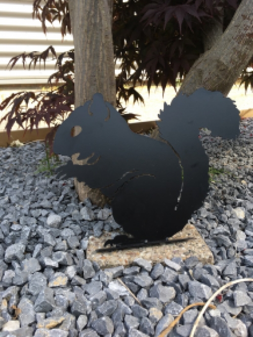 Silhouette of a squirrel | Matt Black | Metal