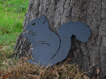 Silhouette of a squirrel | Matt Black | Metal